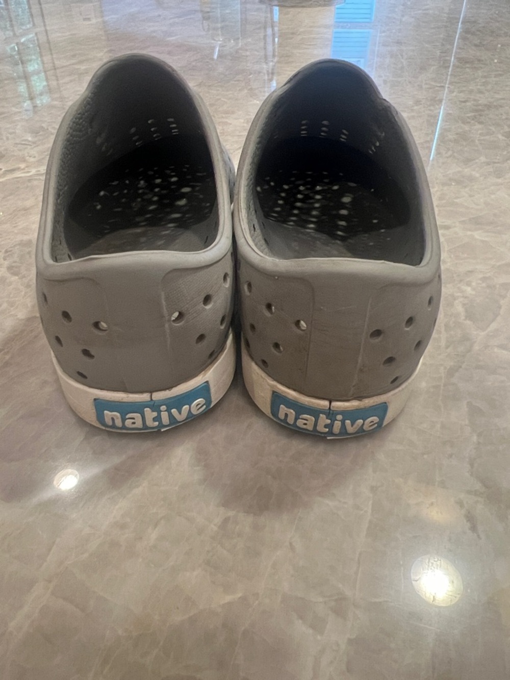 Native Gray Slip-On Sneakers with White Soles - Sz 12 - Picture 2 of 8